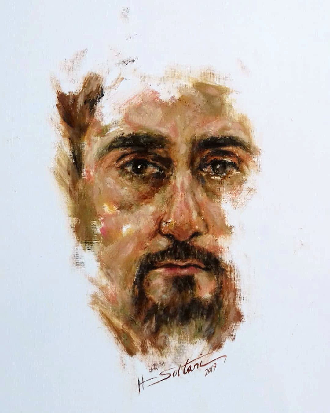 Hamidreza Soltani — Self-Portrait, oil on canvas