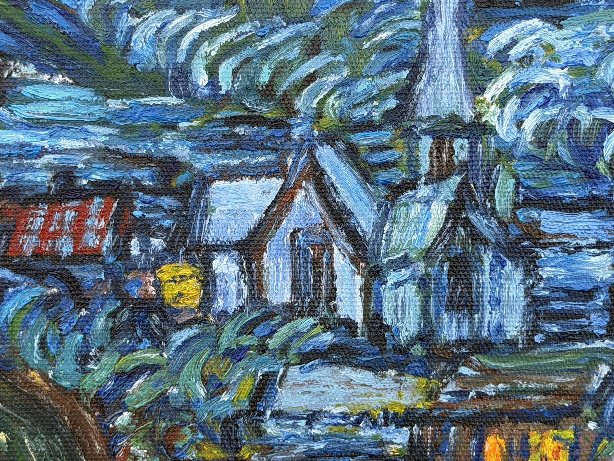 The Starry Night reproduction — Detail