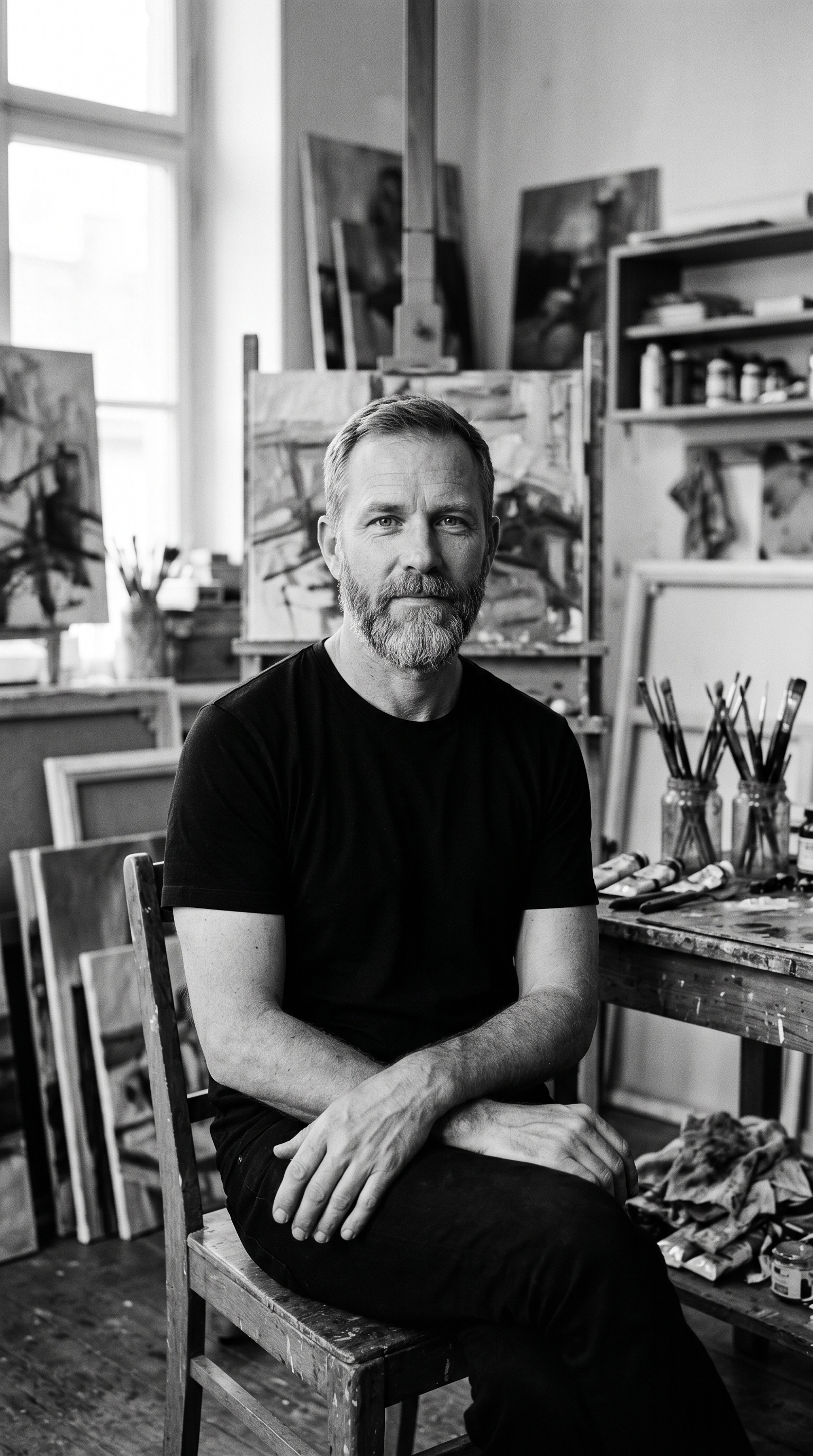 Hamidreza Soltani in his Berlin studio